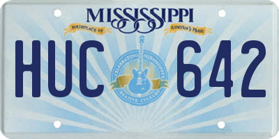 MS license plate HUC642