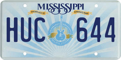 MS license plate HUC644