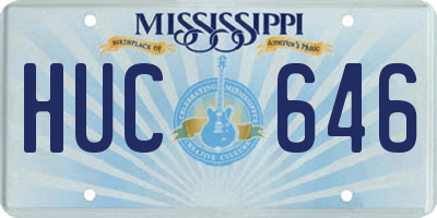 MS license plate HUC646