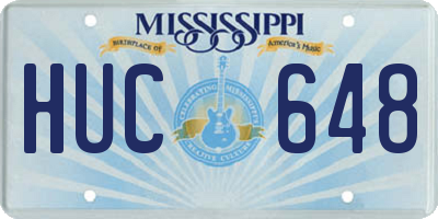 MS license plate HUC648