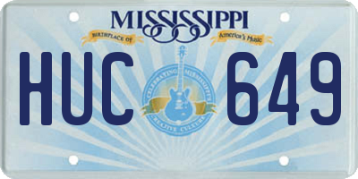 MS license plate HUC649