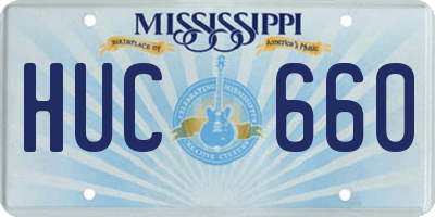 MS license plate HUC660