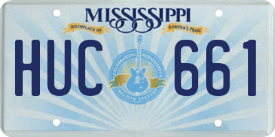MS license plate HUC661
