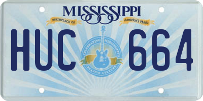 MS license plate HUC664