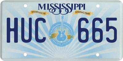 MS license plate HUC665