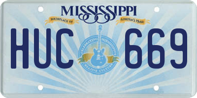 MS license plate HUC669