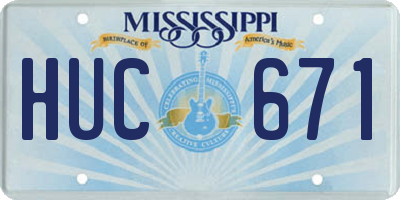 MS license plate HUC671