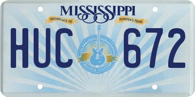 MS license plate HUC672