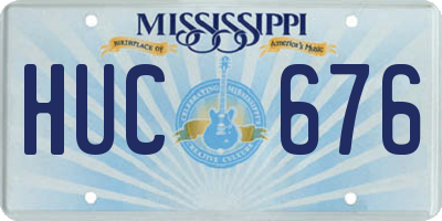MS license plate HUC676