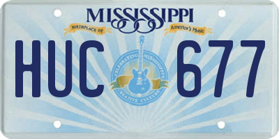 MS license plate HUC677