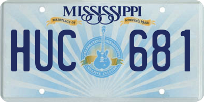 MS license plate HUC681