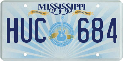MS license plate HUC684
