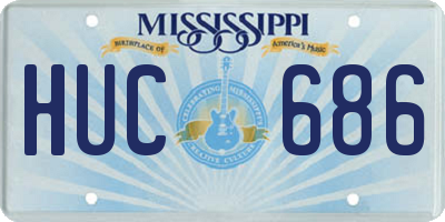 MS license plate HUC686