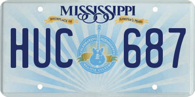 MS license plate HUC687