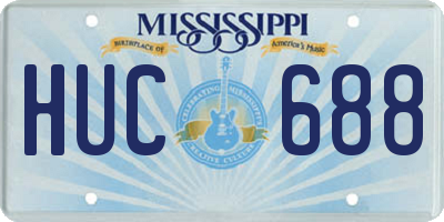 MS license plate HUC688