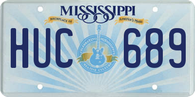 MS license plate HUC689