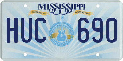 MS license plate HUC690