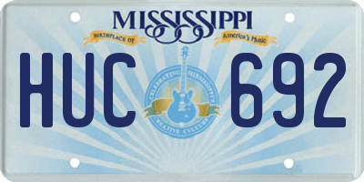 MS license plate HUC692