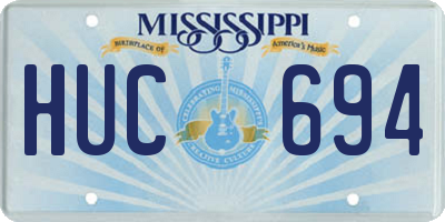 MS license plate HUC694