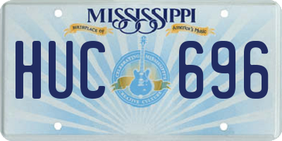 MS license plate HUC696