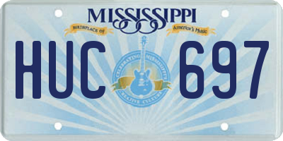 MS license plate HUC697