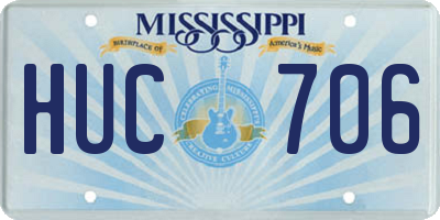 MS license plate HUC706