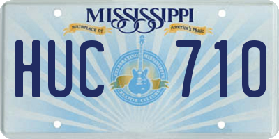 MS license plate HUC710