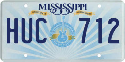 MS license plate HUC712