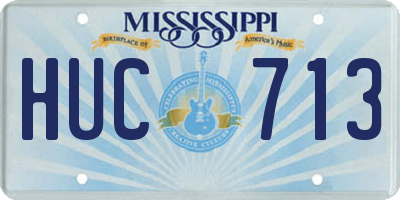 MS license plate HUC713