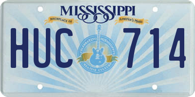 MS license plate HUC714