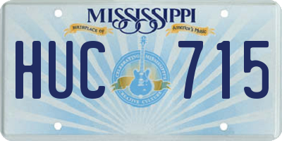 MS license plate HUC715