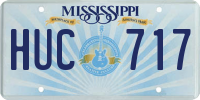 MS license plate HUC717