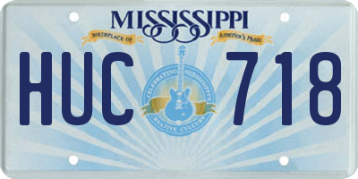 MS license plate HUC718
