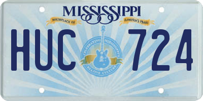 MS license plate HUC724