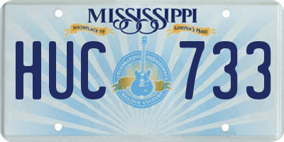 MS license plate HUC733