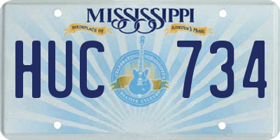 MS license plate HUC734