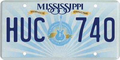 MS license plate HUC740