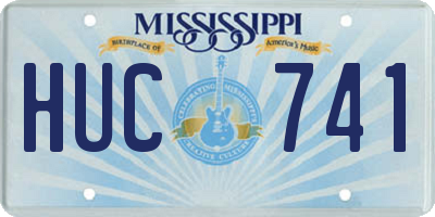 MS license plate HUC741