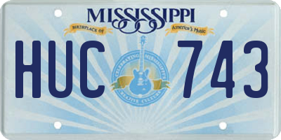 MS license plate HUC743