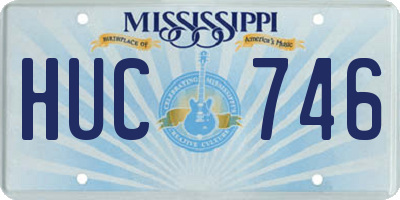 MS license plate HUC746