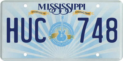 MS license plate HUC748