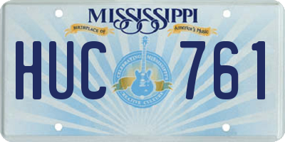 MS license plate HUC761