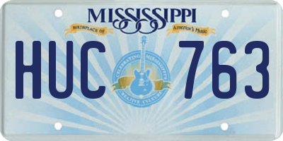 MS license plate HUC763