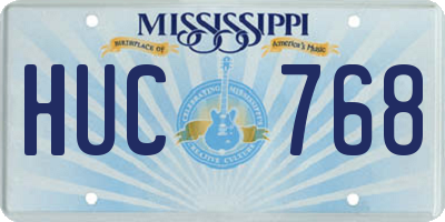MS license plate HUC768