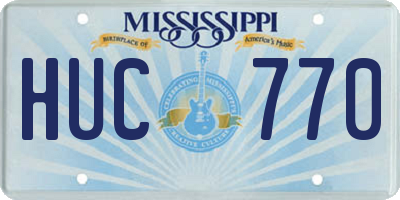 MS license plate HUC770