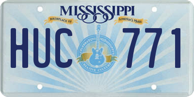 MS license plate HUC771