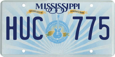 MS license plate HUC775
