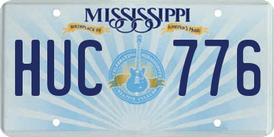 MS license plate HUC776