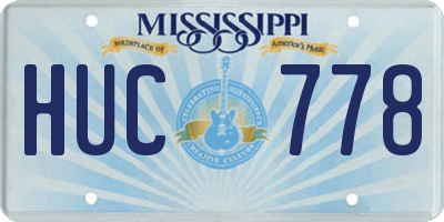 MS license plate HUC778