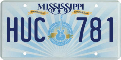 MS license plate HUC781